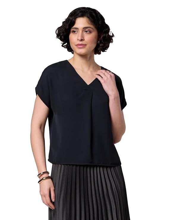 Symbol Premium Women's Relaxed Fit Crop Top | Desk-to-Dinner Polyester - Image 2